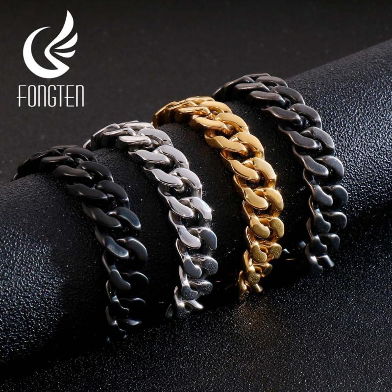 Fongten Vintage Stainless Steel Bracelet Retro Black Wide Cuban Link Chain Charm Bracelet For Men Fashion Jewelry
Fongten Vintage Stainless Steel Bracelet Retro Black Wide Cuban Link Chain Charm Bracelet For Men Fashion Jewelry