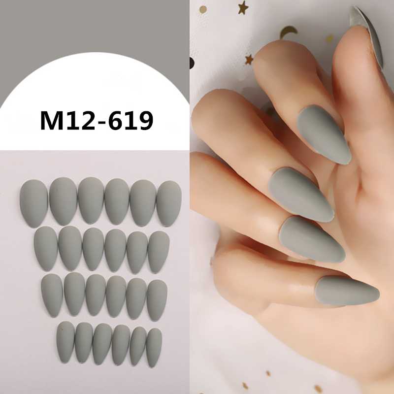 24pcs Grey Matte False Nails Stiletto Frosted Long Rounded Fake Nails Plastic Acrylic Press On Nail Finger Tips, Glossy-26-w
24pcs Grey Matte False Nails Stiletto Frosted Long Rounded Fake Nails Plastic Acrylic Press On Nail Finger Tips, Glossy-26-w