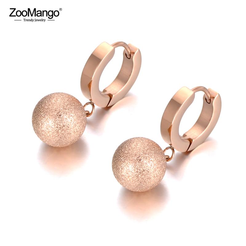ZooMango Office Style Frosted Ball Hoop Earrings For Women Rose Gold Titanium Stainless Steel Party Earrings Jewelry ZE19221
ZooMango Office Style Frosted Ball Hoop Earrings For Women Rose Gold Titanium Stainless Steel Party Earrings Jewelry ZE19221