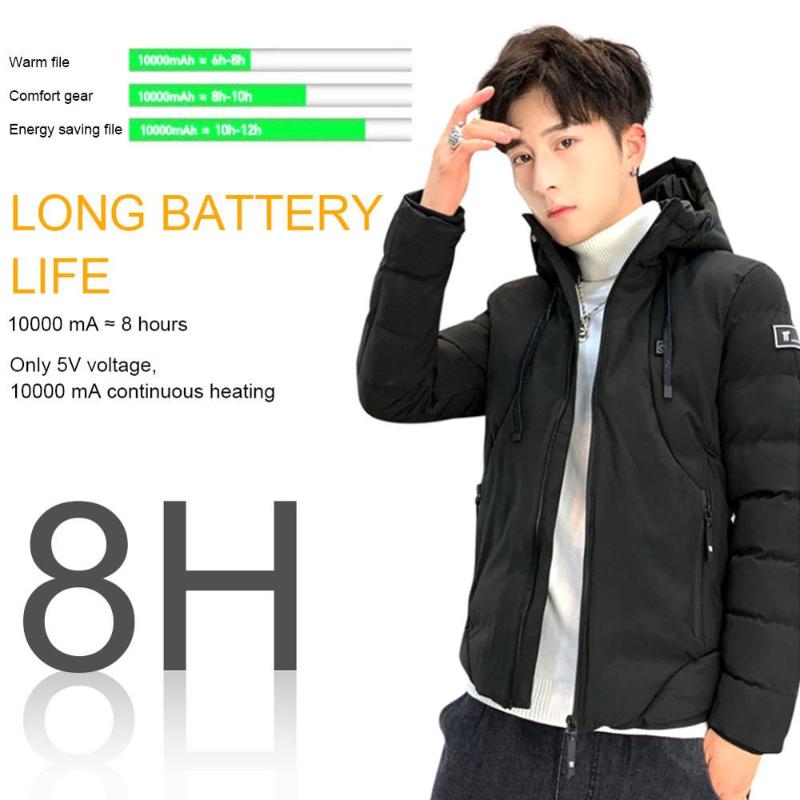 6XL Heated Jacket Electric Outdoor USB Heated Coat Thermal Jacket Washable Clothing Heating Vests Winter Dropshipping