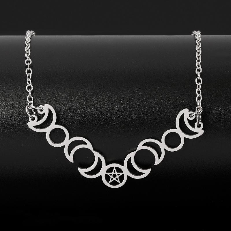 Stainless Steel Pentagram Chain Necklace Pentagram Sun Moon Pendant Necklaces Witchcraft Statement Jewelry gargantilla for Women
Stainless Steel Pentagram Chain Necklace Pentagram Sun Moon Pendant Necklaces Witchcraft Statement Jewelry gargantilla for Women
