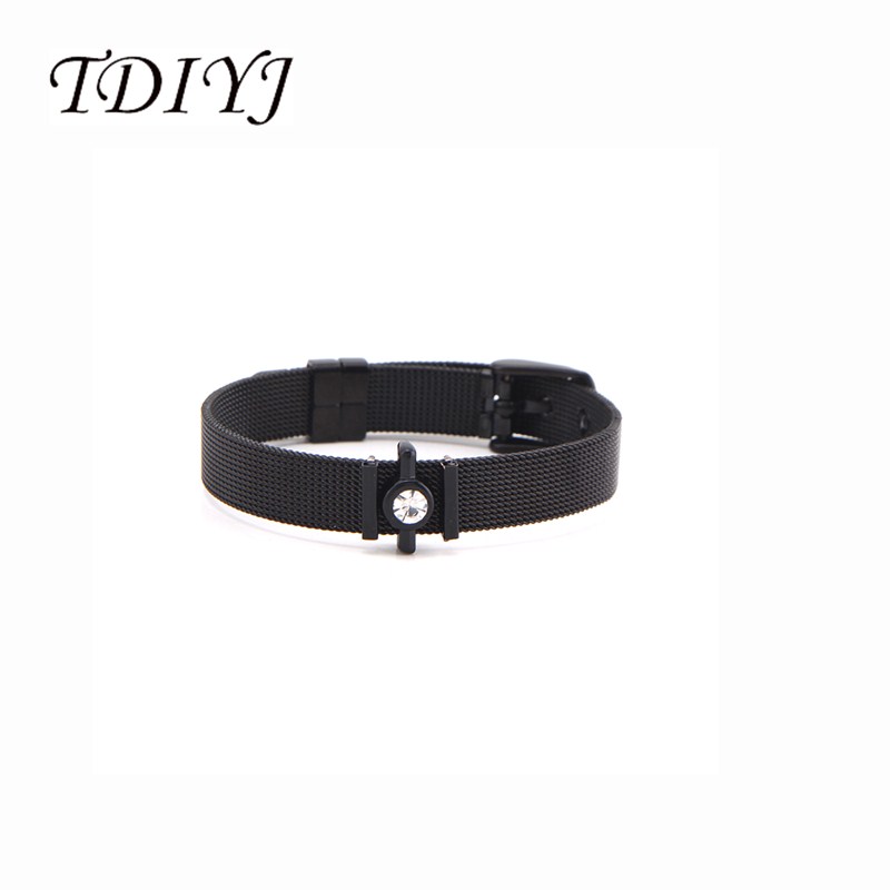 TDIYJ Newest DIY Black Crystal Slide Charms Keeper Wrap 10mm Mesh Bracelet Set as Women Jewellery
TDIYJ Newest DIY Black Crystal Slide Charms Keeper Wrap 10mm Mesh Bracelet Set as Women Jewellery