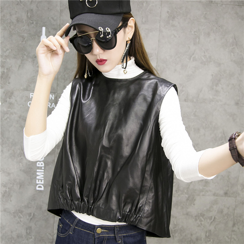 Lady new Genuine leather waistcoat female fashion style short vest round collar jumper slim small natural sheepskin waistcoat, Black
Lady new Genuine leather waistcoat female fashion style short vest round collar jumper slim small natural sheepskin waistcoat, Black