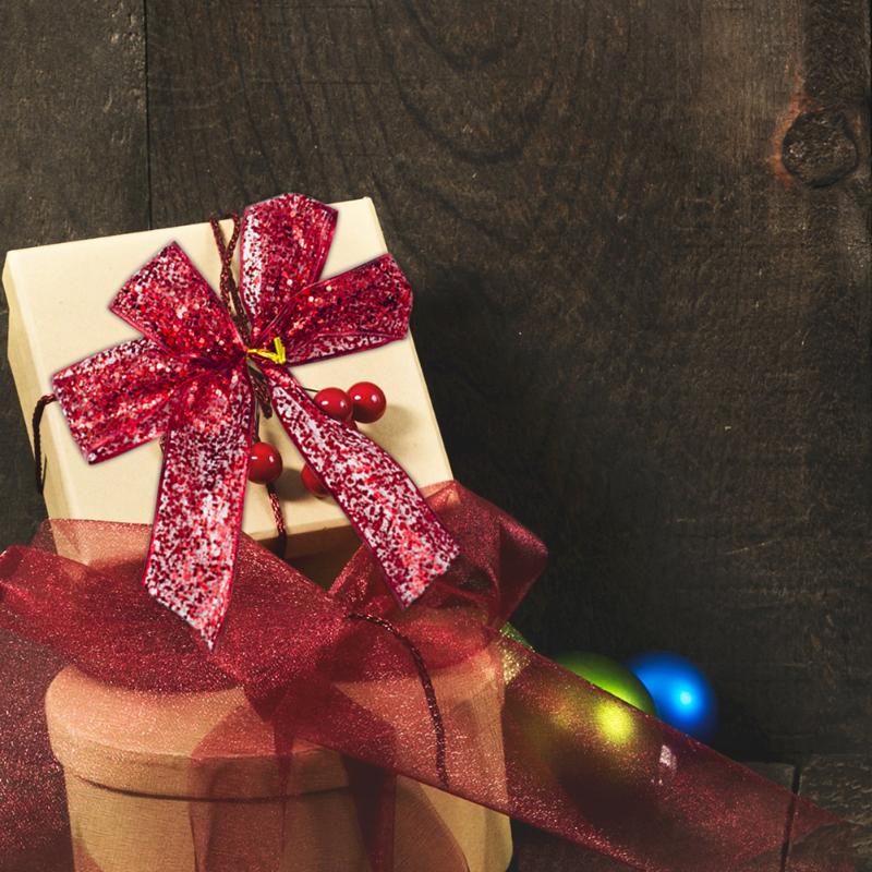 1 Roll 3m Christmas Decorations Ribbons Bowknot New Year DIY Material Party Craft Color Bar Sequins Plaid Ribbons Gift Packaging