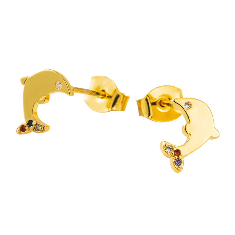 Elegant Raibow Color Copper Stud Earrings for Woman Personality Cubic Zirconia Dolphin Statement Earring Woman Party Ear Jewelry 
Elegant Raibow Color Copper Stud Earrings for Woman Personality Cubic Zirconia Dolphin Statement Earring Woman Party Ear Jewelry