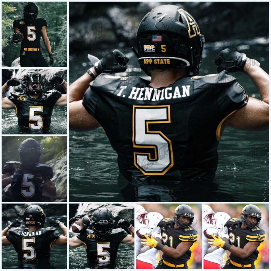 Thomas Hennigan 2020 Appalachian State Mountaineers Marcus Williams Jr. Brendan Harrington Ryan Huff Zac Thomas NCAA Football Jersey, Black;red
Thomas Hennigan 2020 Appalachian State Mountaineers Marcus Williams Jr. Brendan Harrington Ryan Huff Zac Thomas NCAA Football Jersey, Black;red