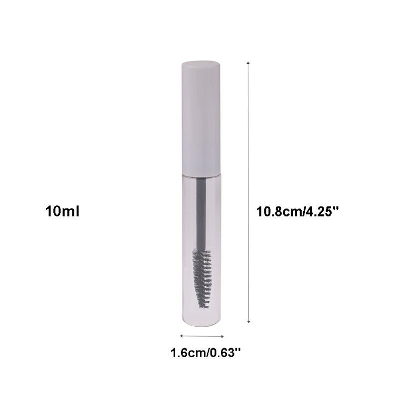 5 Pieces 10ml Empty Mascara Tube Wand Eyelash Cream Container Bottle Sample Vials With Rubber Inserts Refillable Bottles