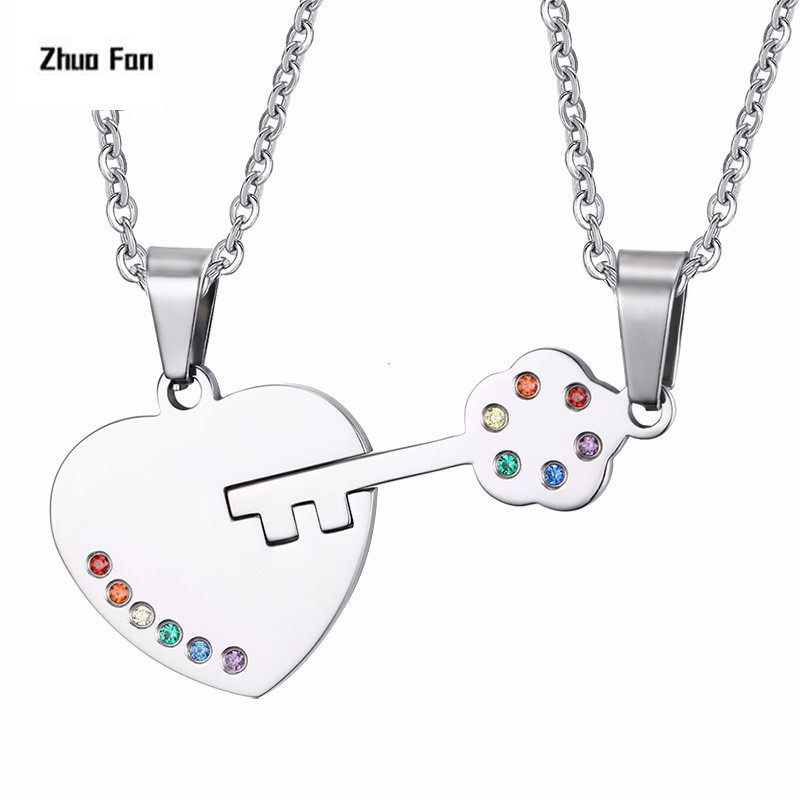 Chains 2021 Dell'amante Coppia Abbinabili Pendente Serratura E Chiave Collana Color Arcobaleno Accenti Di Cristallo Con Catena
Chains 2021 Dell'amante Coppia Abbinabili Pendente Serratura E Chiave Collana Color Arcobaleno Accenti Di Cristallo Con Catena