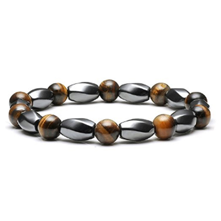 Natural Black Obsidian Hematite Stone Tiger Eye Beads Bracelets Men Magnetic Promote Circulation Health Protection Women Jewelry