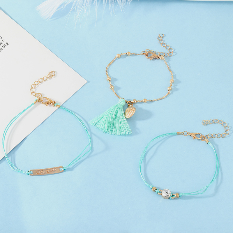 3 PCS/LOT Fashion Simple LOVE Shell Handwork Wrap Bracelet Set Blue Tassel Fashion Birthday Gift for Women Girl Friend
3 PCS/LOT Fashion Simple LOVE Shell Handwork Wrap Bracelet Set Blue Tassel Fashion Birthday Gift for Women Girl Friend