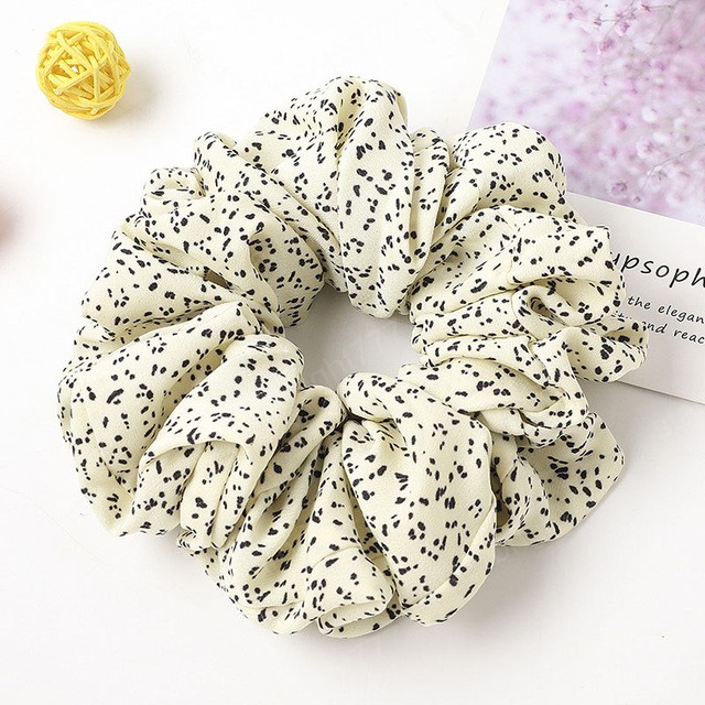 Ins Oversized Scrunchies Hair Ties Elastic Hair Bands Floral Ponytail Holder Spot Leopard Big Scrunchie Women Hair Accessories