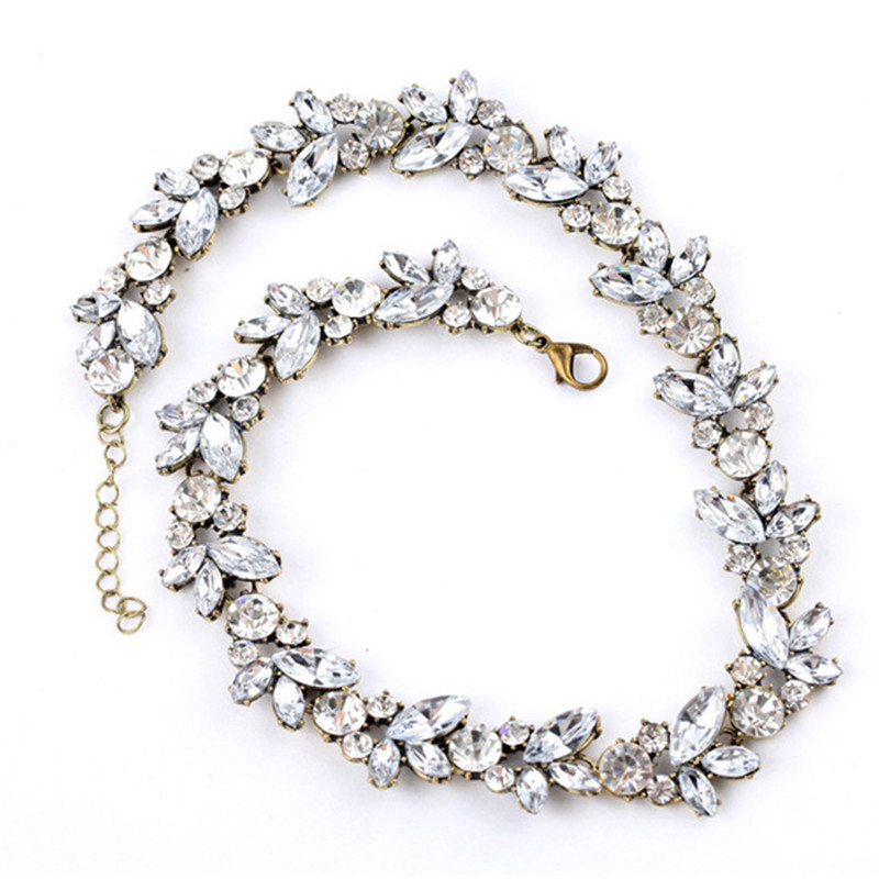 Zircon Flower Necklace Gold Plated Leaf Short Chain Crystal Choker For Women Water Drops Necklace Bridal Chocker neck Jewelry
Zircon Flower Necklace Gold Plated Leaf Short Chain Crystal Choker For Women Water Drops Necklace Bridal Chocker neck Jewelry