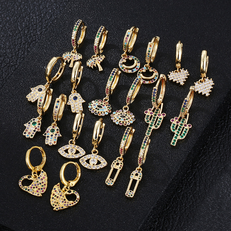 2020 New Rainbow Palm Eye Plant Earrings Top Quality CZ Crystal Charm Hoop Earrings For Women Fashion Jewelry
2020 New Rainbow Palm Eye Plant Earrings Top Quality CZ Crystal Charm Hoop Earrings For Women Fashion Jewelry