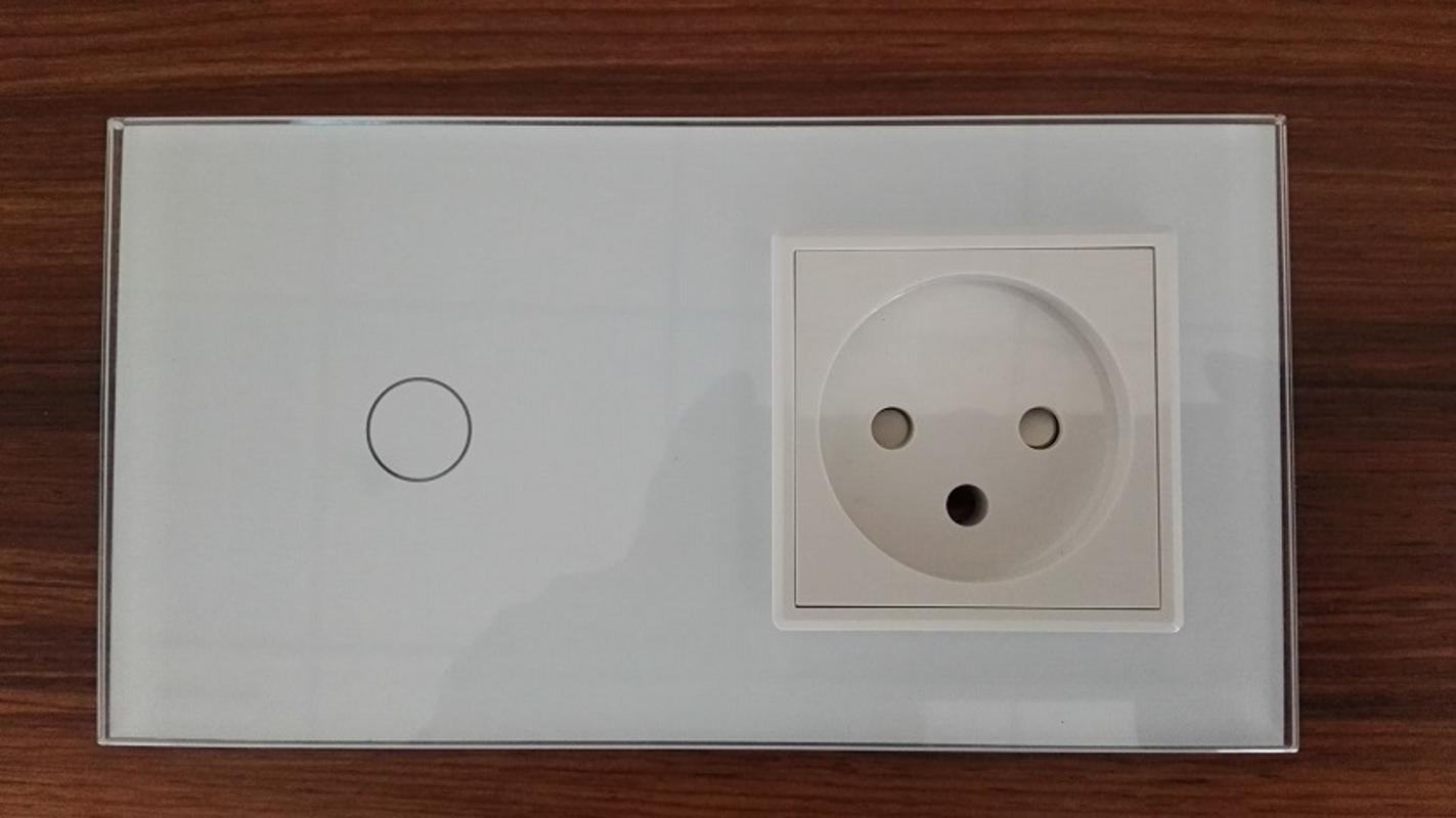 

Livolo EU Standard + Israel Power Socket, White Crystal Glass Panel, AC 100~250V 16A Wall Power Socket, Free shipping