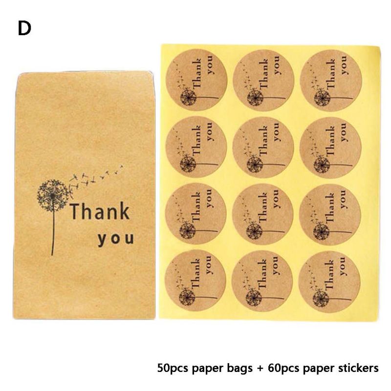 50pcs Kraft Paper Bag with 60pcs Thank You Round Label Sticker for Candy Package 11UA
50pcs Kraft Paper Bag with 60pcs Thank You Round Label Sticker for Candy Package 11UA