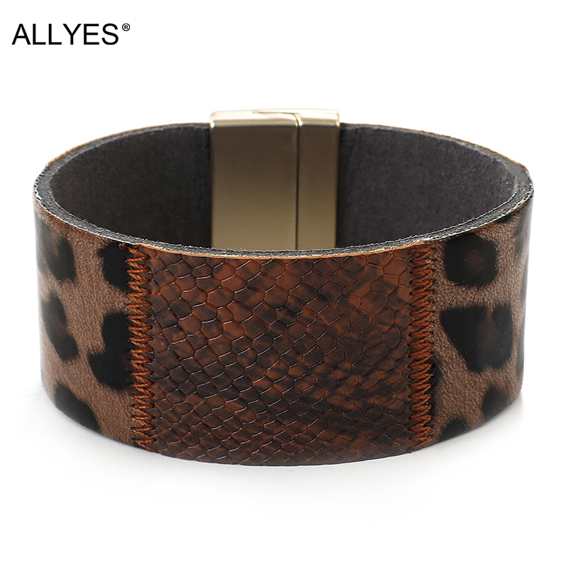 ALLYES Square Snake Splice Leopard Leather Bracelet for Women Fashion 2020 Pattern Trendy Wide Wrap Bracelets Female Bangles
ALLYES Square Snake Splice Leopard Leather Bracelet for Women Fashion 2020 Pattern Trendy Wide Wrap Bracelets Female Bangles