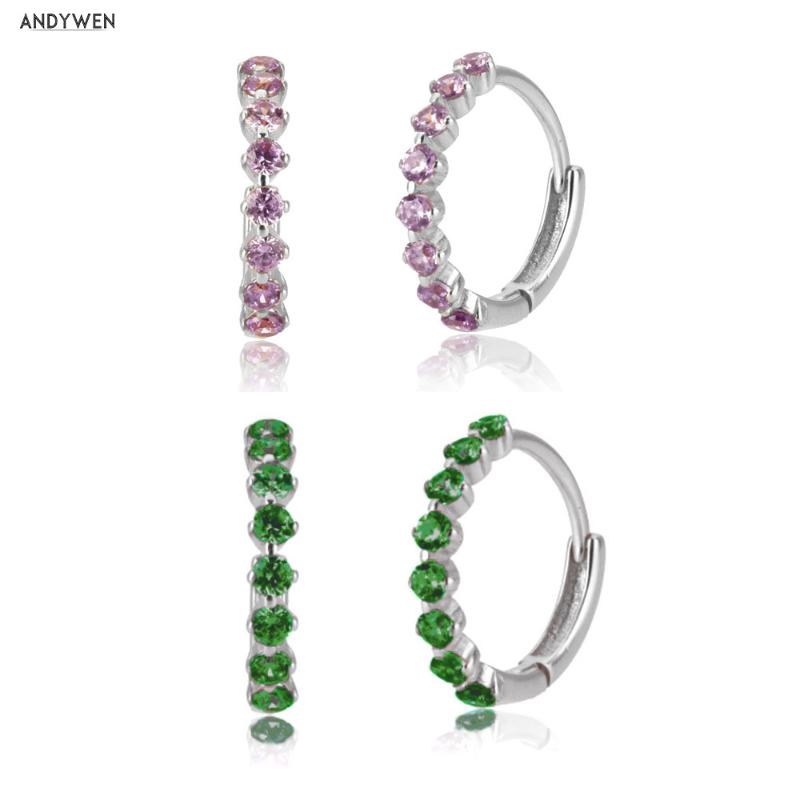 ANDYWEN 100% 925 Sterling Silver Green Purple Zircon Hoops Huggies Earring 2020 Fashion European Women Party Wedding Jewelry
ANDYWEN 100% 925 Sterling Silver Green Purple Zircon Hoops Huggies Earring 2020 Fashion European Women Party Wedding Jewelry