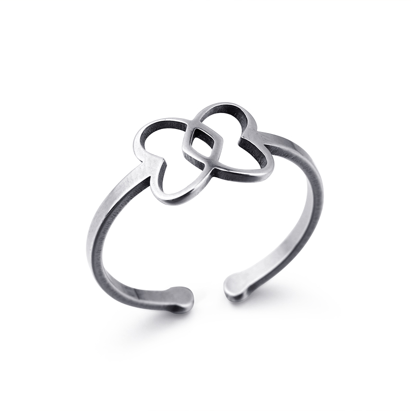 Stainless Steel Open Ring Metal Color Two Hearts Cross Romantic Wind Female Adjustable Ring In The Middle FemaleJewelry R110-T2
Stainless Steel Open Ring Metal Color Two Hearts Cross Romantic Wind Female Adjustable Ring In The Middle FemaleJewelry R110-T2