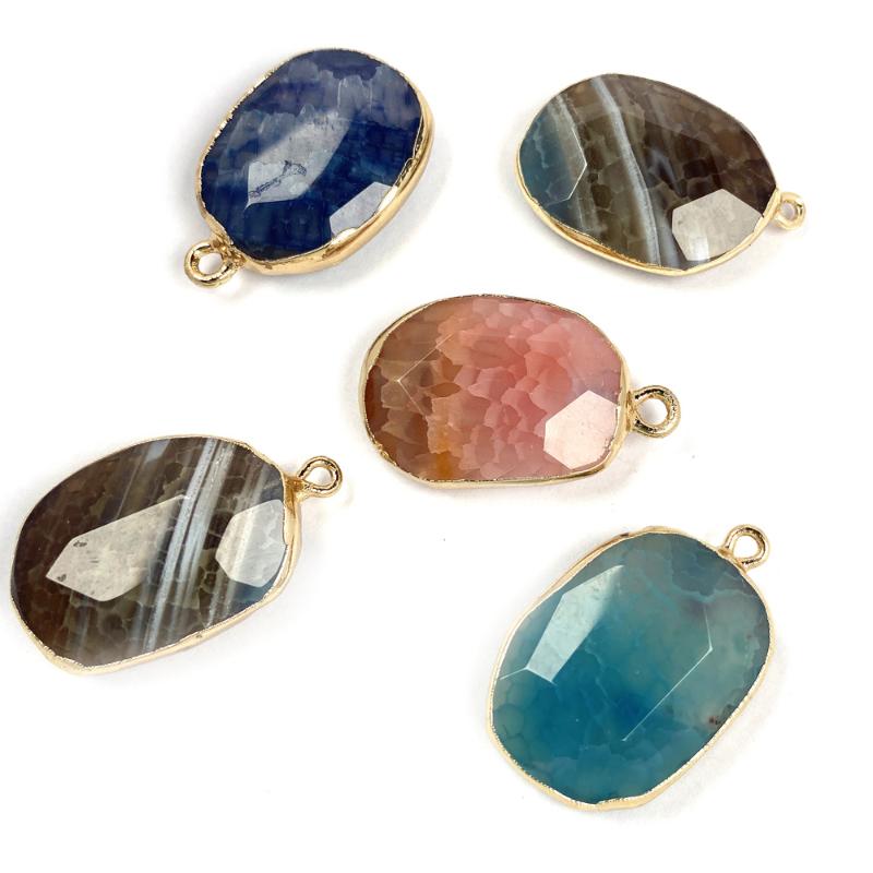 Natural Stone Striped agates pendant Elliptical shape charm pendant for Handmade Jewelry Making DIY necklace accessories 20x30mm
Natural Stone Striped agates pendant Elliptical shape charm pendant for Handmade Jewelry Making DIY necklace accessories 20x30mm