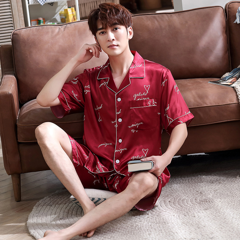 Pajamas Suit Shirt Pants Sleep Set Men Short Sleeve Nightwear Pijamas Male Nighty Robe Nighties Lounge Sleepshirt Homewear, Black - b
Pajamas Suit Shirt Pants Sleep Set Men Short Sleeve Nightwear Pijamas Male Nighty Robe Nighties Lounge Sleepshirt Homewear, Black - b