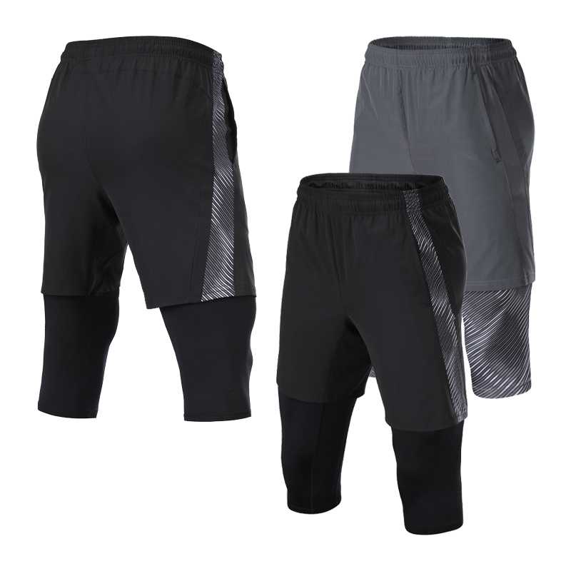 Running Shorts Men Jogging New 2 IN 1 Mens Calf Length Short Print Quick Drying Fitness Man Tight Elastic Leggings, Black 
Running Shorts Men Jogging New 2 IN 1 Mens Calf Length Short Print Quick Drying Fitness Man Tight Elastic Leggings, Black