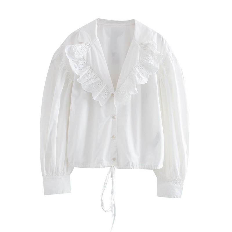 Hadara Turn Down Collar Blouses Women Fashion White Hollow Out Shirts Women Elegant Tie Belt Long Sleeve Tops Female Ladies GAD, Hhbl7452
Hadara Turn Down Collar Blouses Women Fashion White Hollow Out Shirts Women Elegant Tie Belt Long Sleeve Tops Female Ladies GAD, Hhbl7452