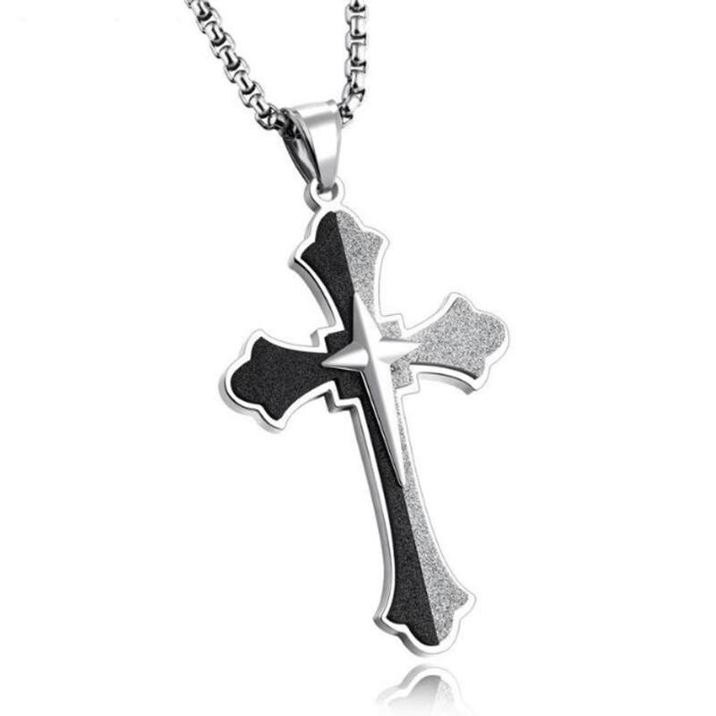 Stainless Steel Simple Black Men's Cross Pendant Necklace Jewelry Religious Christ Cross Gift For Him 
Stainless Steel Simple Black Men's Cross Pendant Necklace Jewelry Religious Christ Cross Gift For Him