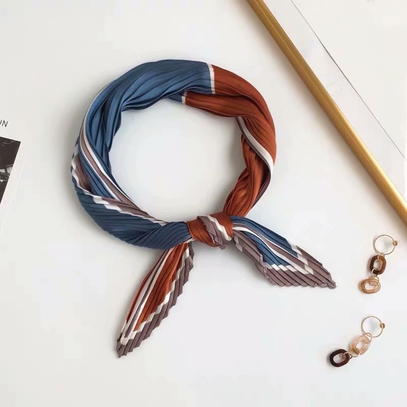 Women Silk Pleated Scarf Luxury Solid Neck Stripe Foulard Femme Crinkle Band Scarves Girl Neckerchief 55*55cm
Women Silk Pleated Scarf Luxury Solid Neck Stripe Foulard Femme Crinkle Band Scarves Girl Neckerchief 55*55cm