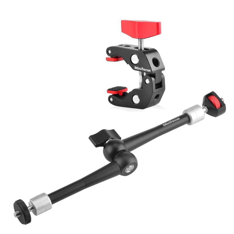 11" Adjustable Articulating Friction Magic Arm Clamp Holder Mount Kit for DSLR Mirrorless Action Camera Monitor Video Vlog Rig
11" Adjustable Articulating Friction Magic Arm Clamp Holder Mount Kit for DSLR Mirrorless Action Camera Monitor Video Vlog Rig