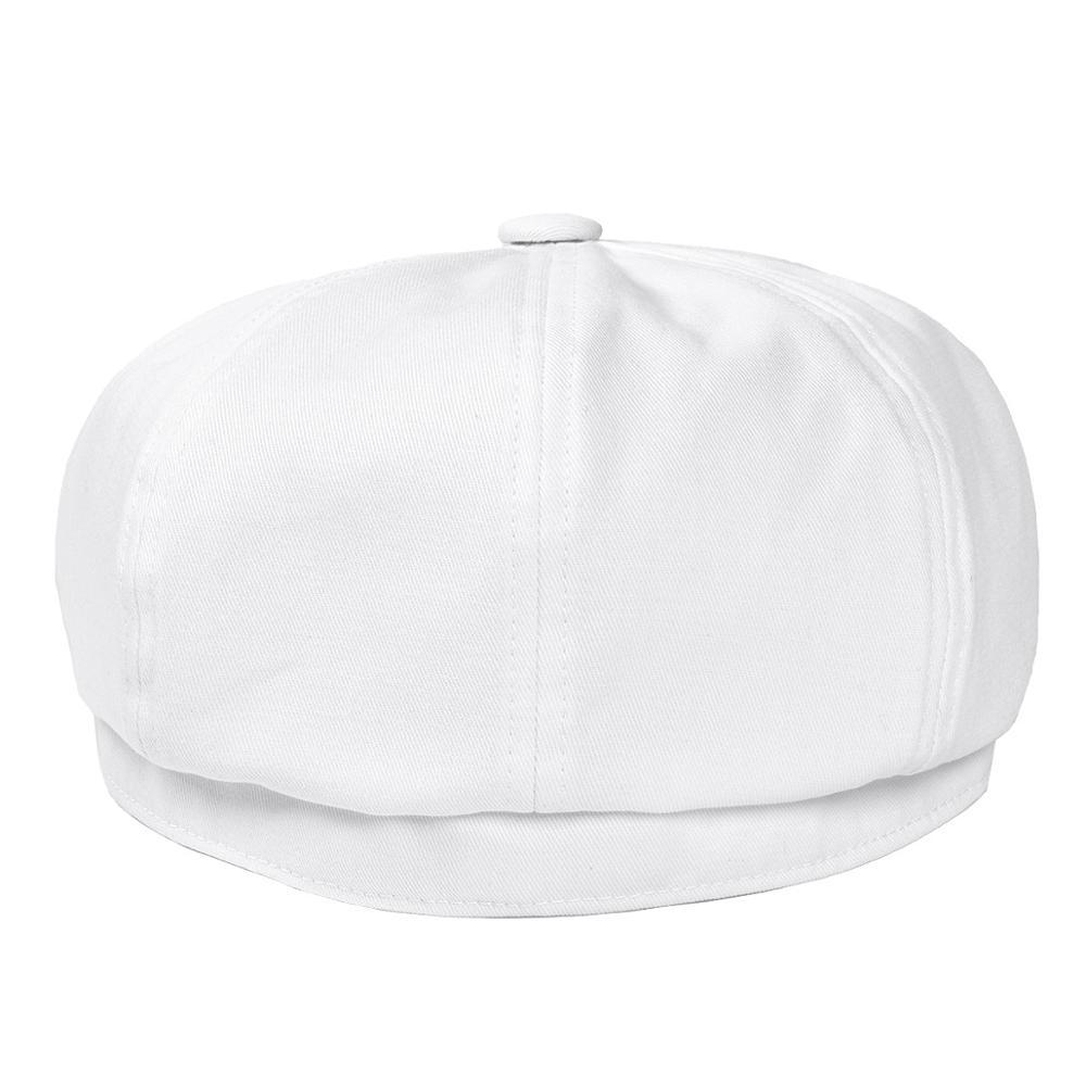 BOTVELA White Twill Cotton Newsboy Cap for Men Women Classic Cabbies Driver Apple Caps Gatsby Flat Hat Baker Boy Headpiece 003 T200911
