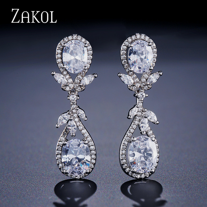 ZAKOL Fashion Design 2 pcs Water Drop Cubic Zircon Drop Earrings For Women Weddings Party Anniversary Dress Jewelry FSEP2061
ZAKOL Fashion Design 2 pcs Water Drop Cubic Zircon Drop Earrings For Women Weddings Party Anniversary Dress Jewelry FSEP2061