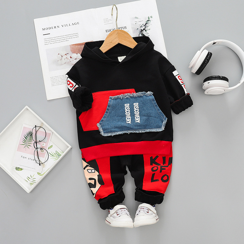 Autumn Children Casual Clothes suits Baby Boys Girl Pocket Hooded T shirt Cartoon Pants 2Pcs/sets Toddler Infant Cotton Clothing, Black
Autumn Children Casual Clothes suits Baby Boys Girl Pocket Hooded T shirt Cartoon Pants 2Pcs/sets Toddler Infant Cotton Clothing, Black