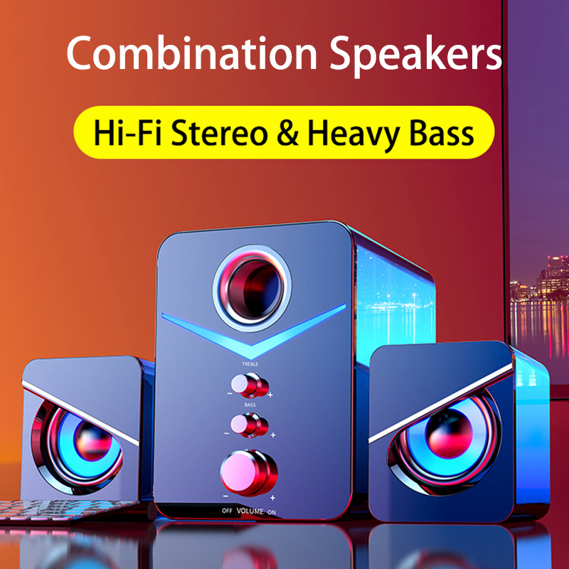 USB Wired Combination Speakers Heavy Bass Hi-Fi Stereo LED Music Player Subwoofer Sound Box Computer Bluetooth Speakers For PC
USB Wired Combination Speakers Heavy Bass Hi-Fi Stereo LED Music Player Subwoofer Sound Box Computer Bluetooth Speakers For PC
