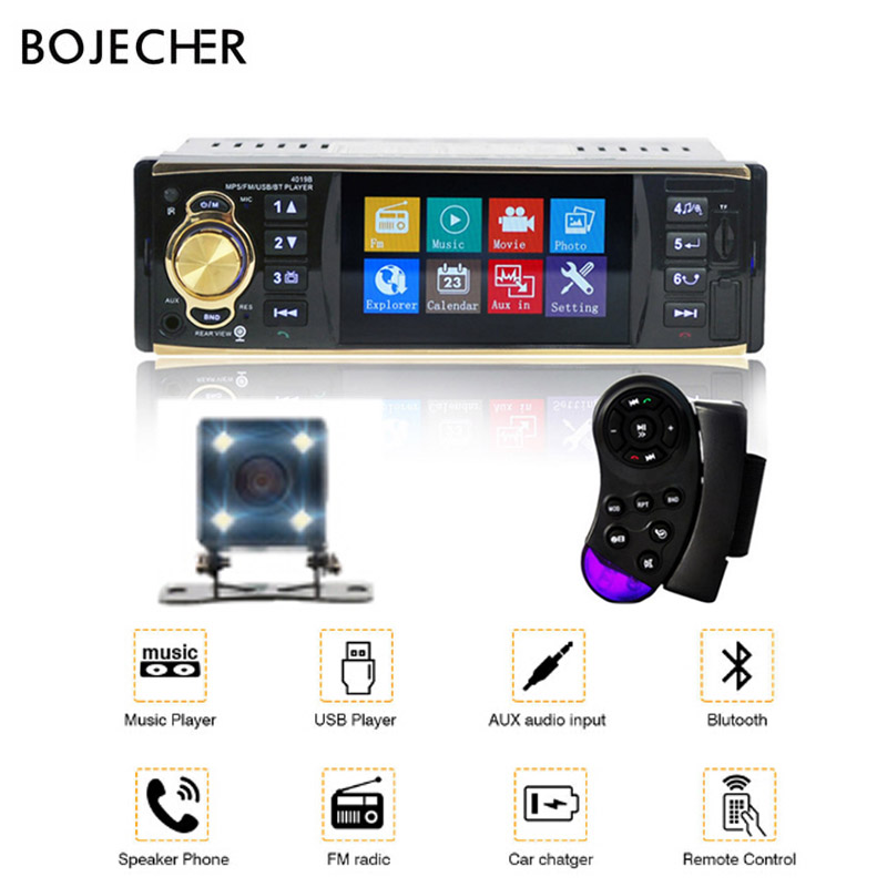 BOJECHER 1 Din Autoradio bluetooth Car Radio Audio Stereo USB AUX FM MP5 Multimedia Car Player hands free with rear view camera
BOJECHER 1 Din Autoradio bluetooth Car Radio Audio Stereo USB AUX FM MP5 Multimedia Car Player hands free with rear view camera