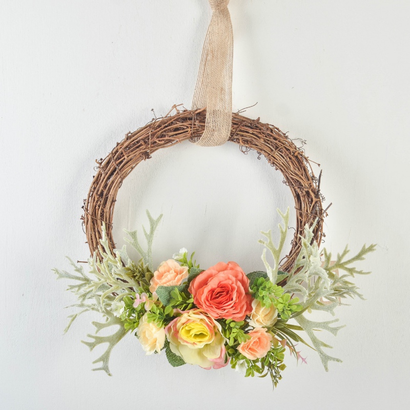 Rattan Ring Sepak Takraw Wreath Home DIY Hanging Garlands Decoration Peonies And Pomegranate Roses Flowers Wedding Ornament, 15cm
Rattan Ring Sepak Takraw Wreath Home DIY Hanging Garlands Decoration Peonies And Pomegranate Roses Flowers Wedding Ornament, 15cm
