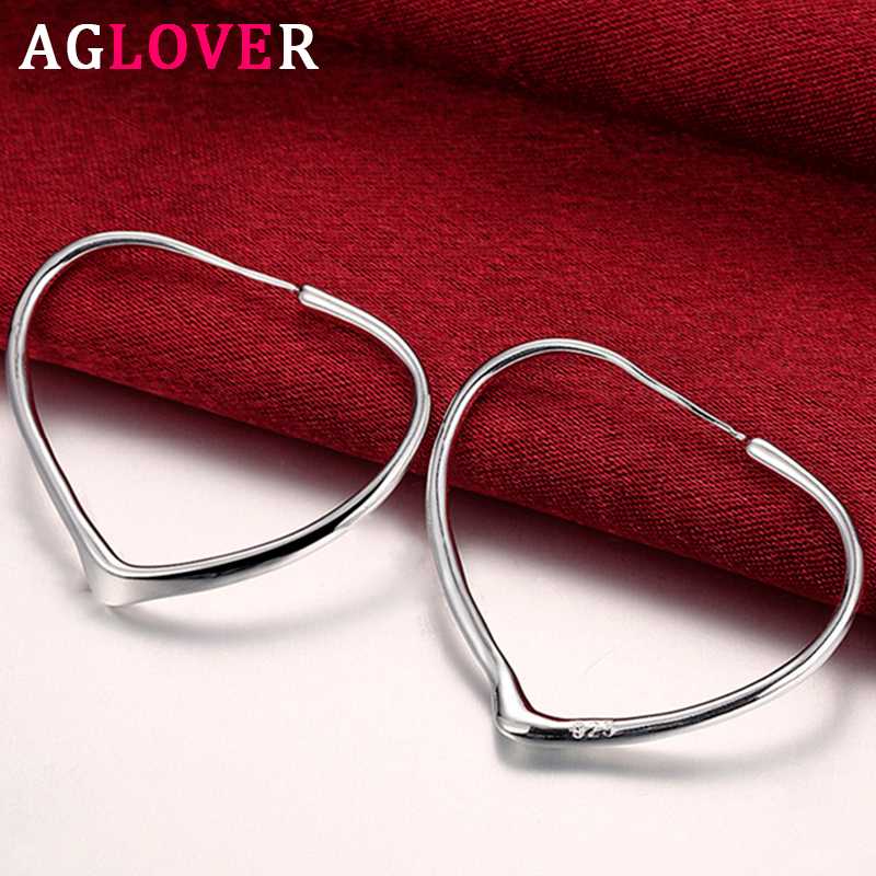 AGLOVER 29mm 925 Sterling Silver Heart Hoop Earrings For Woman Fashion Charm Earrings Birthday Gift Jewelry
AGLOVER 29mm 925 Sterling Silver Heart Hoop Earrings For Woman Fashion Charm Earrings Birthday Gift Jewelry