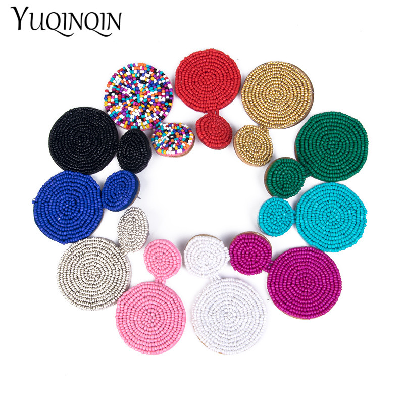 Hot Fashion Bohemian Round Beaded Drop Earrings for Women Handmade Bridal Statement Jewelry Big Long Dangle Earrings Wholesale
Hot Fashion Bohemian Round Beaded Drop Earrings for Women Handmade Bridal Statement Jewelry Big Long Dangle Earrings Wholesale