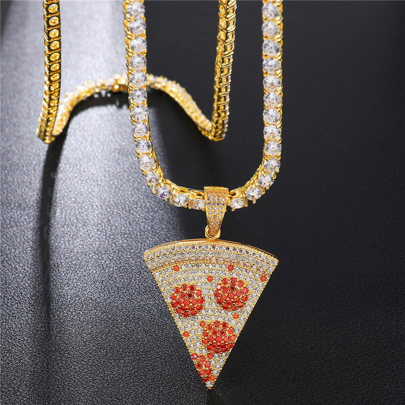 Crystal A Piece Of Pizza Pendant Necklace Hip Hop Jewelry Fashion Triangle With 24 Inches Iced Out Tennis Chain
Crystal A Piece Of Pizza Pendant Necklace Hip Hop Jewelry Fashion Triangle With 24 Inches Iced Out Tennis Chain