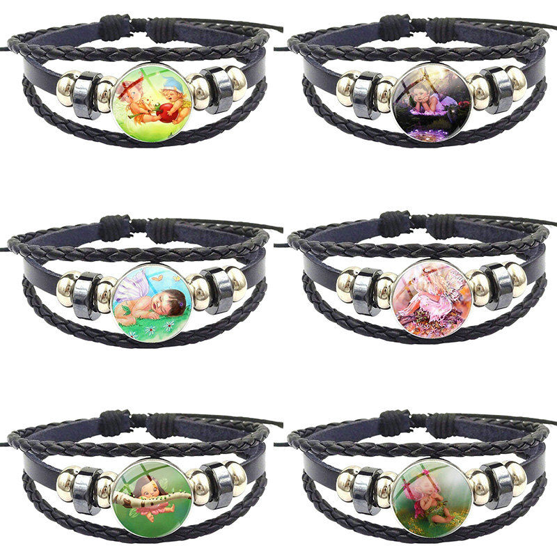 Baby Fairy For Women Kids Fashion Glass Cabochon Black Leather Bracelet Bangle Handmade Maxi Lovers Best Gifts
Baby Fairy For Women Kids Fashion Glass Cabochon Black Leather Bracelet Bangle Handmade Maxi Lovers Best Gifts