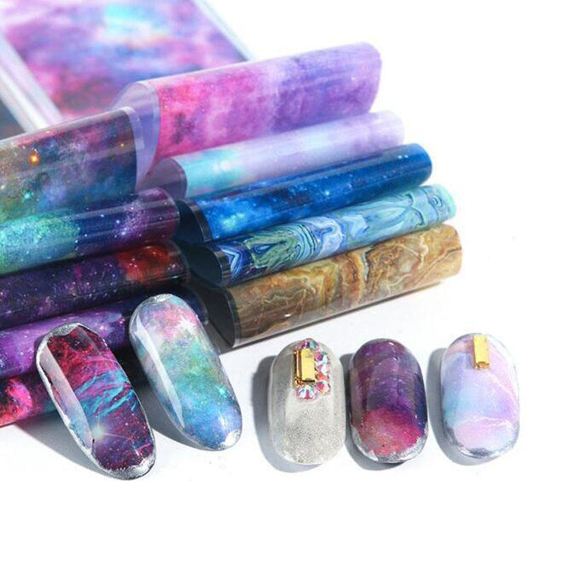 10pcs Starry Sky Nail Foil set For Nail Art Gradient Marble Slider Decals On Nails Transfer Sticker Decoration DIY Design Tips, 55
10pcs Starry Sky Nail Foil set For Nail Art Gradient Marble Slider Decals On Nails Transfer Sticker Decoration DIY Design Tips, 55