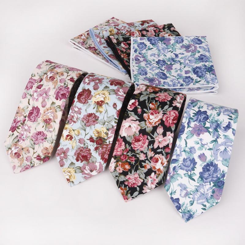 Linbaiway 6cm Cotton Printed Necktie Business Casual Fashion Floral Neckties Gift Wedding Party Casual Gravatas Tie Custom Logo