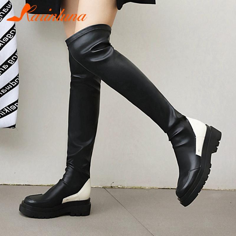Dropship On Sale High Quality Woman Shoes Over-the-knee Slip-On Boots Mixed Color Flat Platform Round Toe Autumn Shoes, Black
Dropship On Sale High Quality Woman Shoes Over-the-knee Slip-On Boots Mixed Color Flat Platform Round Toe Autumn Shoes, Black