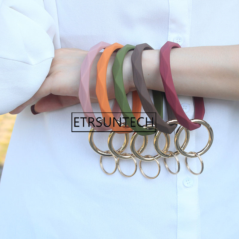 100pcs Silicone Bracelet Keychain Prismatic Bangle Unisex Geometric Key Ring Accessories Gift Purse Hang Decor
100pcs Silicone Bracelet Keychain Prismatic Bangle Unisex Geometric Key Ring Accessories Gift Purse Hang Decor