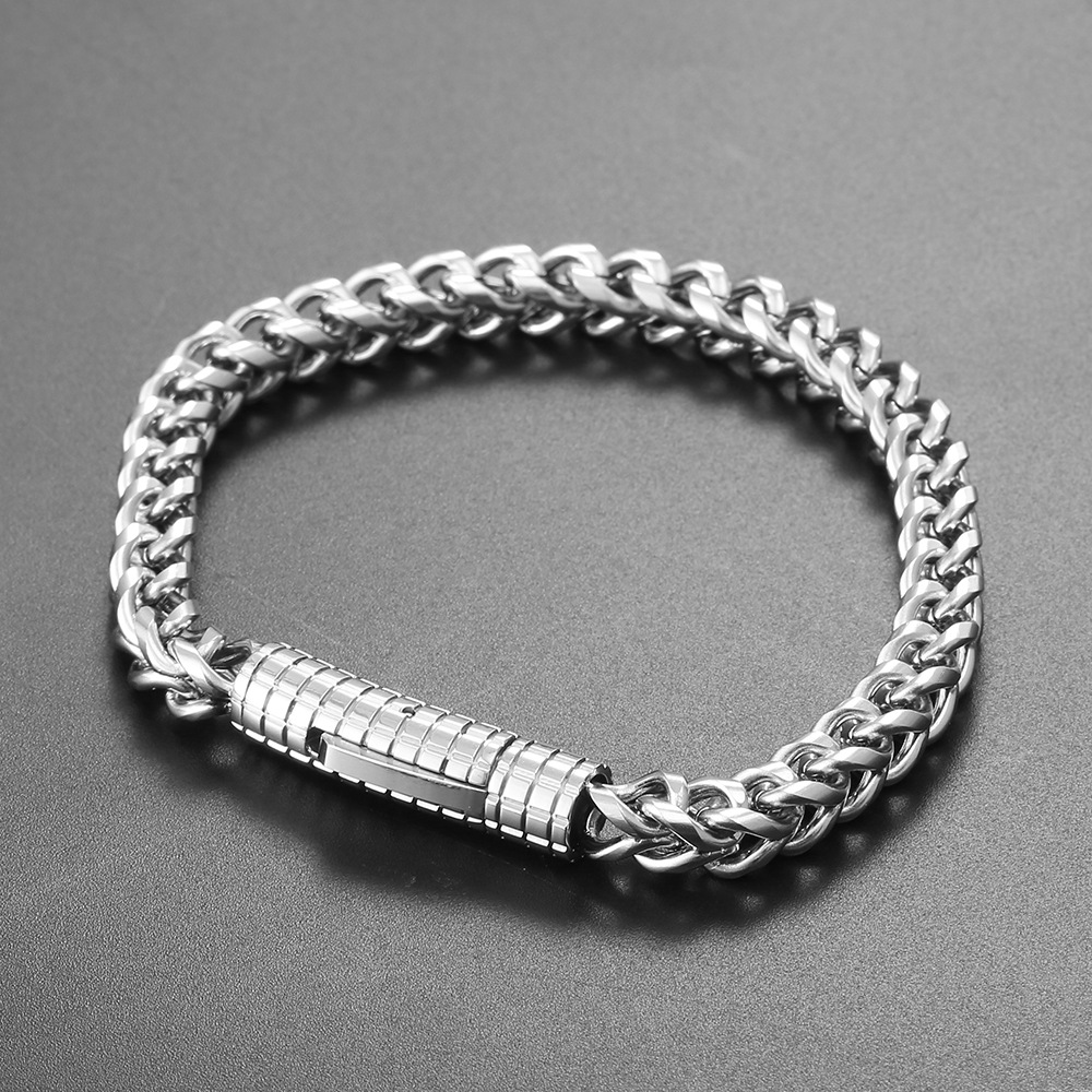 6mm Hip Hop 316L Stainless Steel Chain Bracelets Titanium Steel Men's Colorful Bangle Jewelry