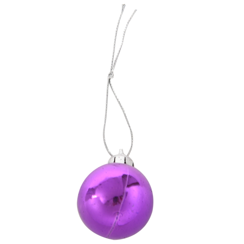 Christmas Decorations 24Pcs Chic Baubles Tree Plain Glitter XMAS Ornament Ball Decoration Purple