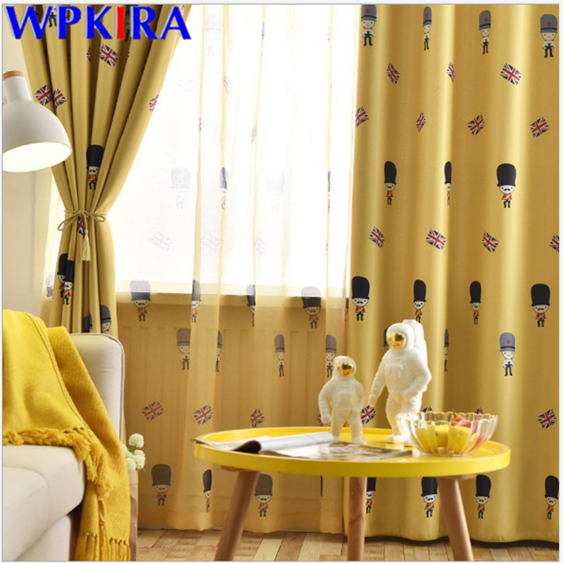 British Style Cartoon Curtain For Childern Bedroom Volie Sheer Curtains Boys Living Room Printed Soldier Home Decora W-AD404#30, Blue tulle 
British Style Cartoon Curtain For Childern Bedroom Volie Sheer Curtains Boys Living Room Printed Soldier Home Decora W-AD404#30, Blue tulle