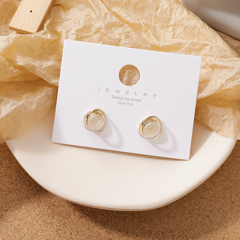 Retro Simple Geometric Circular Rings Set With Opal And Zircon Earrings Elegant Stud Earrings For Girl Boucle D'oreille
Retro Simple Geometric Circular Rings Set With Opal And Zircon Earrings Elegant Stud Earrings For Girl Boucle D'oreille