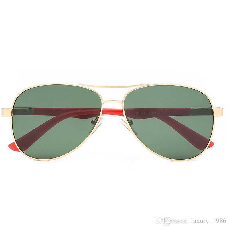 2020 Top quality polarized Glass lens classical pilot sunglasses men women Holiday fashion sun glasses with free cases and accessories 8313