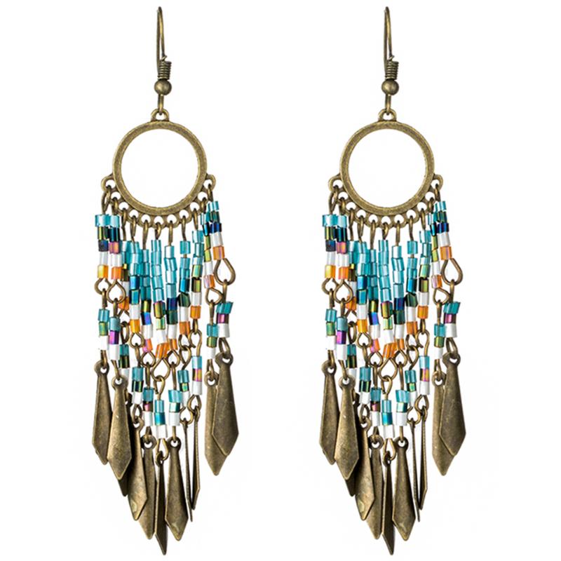 Vintage long fringe earrings for women jewelry Boho colorful resin black crystal pendant tassel earring Ethnic drop earings gift
Vintage long fringe earrings for women jewelry Boho colorful resin black crystal pendant tassel earring Ethnic drop earings gift