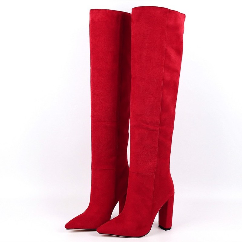 2021 New Women Over The Knee High Boots Square Hihh Heels Winter Shoes Sewing Pointed Toe Sexy Flock Women Boots Red Size 34-43, Black
2021 New Women Over The Knee High Boots Square Hihh Heels Winter Shoes Sewing Pointed Toe Sexy Flock Women Boots Red Size 34-43, Black